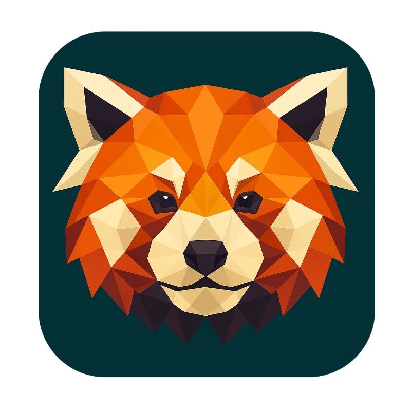 Roter Panda Kopf Low Poly
