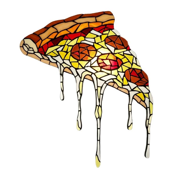 Mosaïque de pizza : conception artistique de vitrail