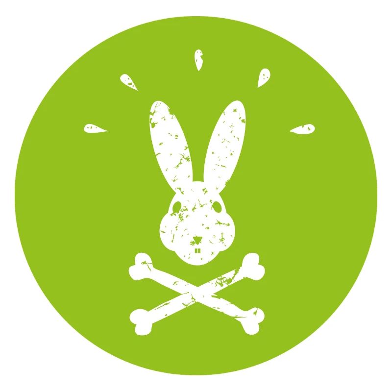 Pirate Bunny in Jolly Roger Style Green Easter Bunny