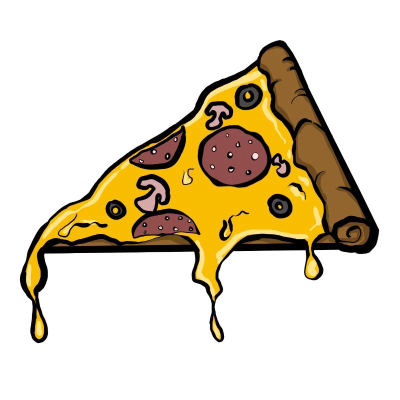 Melting Pepperoni Pizza Slice Illustration