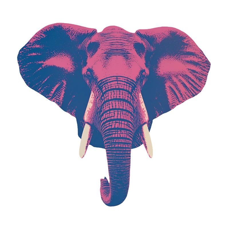 Tête d’éléphant colorée — Bold Pop Art Design