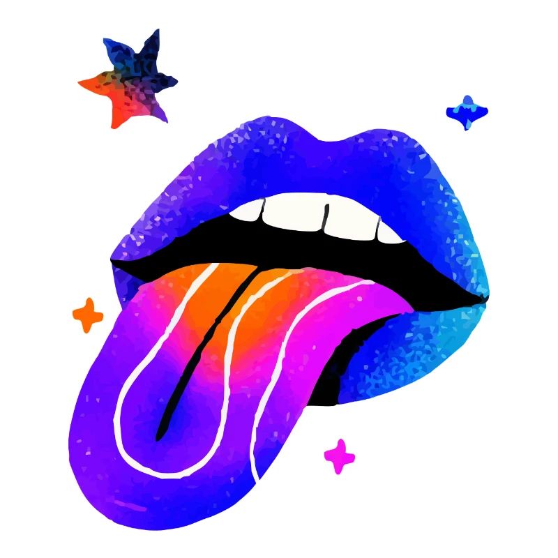 Neon Rainbow Lip Art