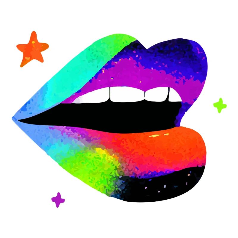 Rainbow Lip Pop Art