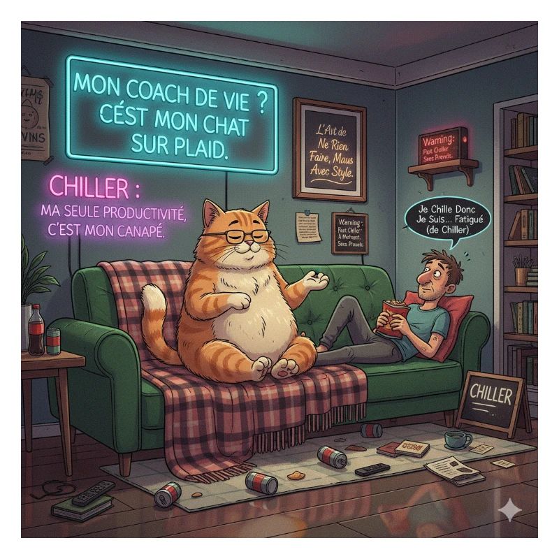 Chat Chill Sur Plaid Neon