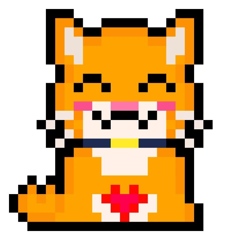 Pixelkatze mit Herz