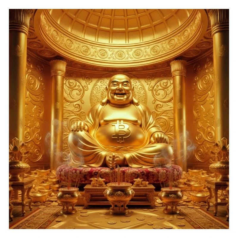 Temple de Bouddha Bitcoin doré