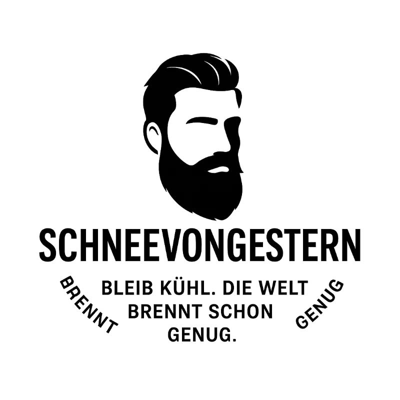 Bartkopf Portrait mit Textgrafik(SchneeVonGestern)