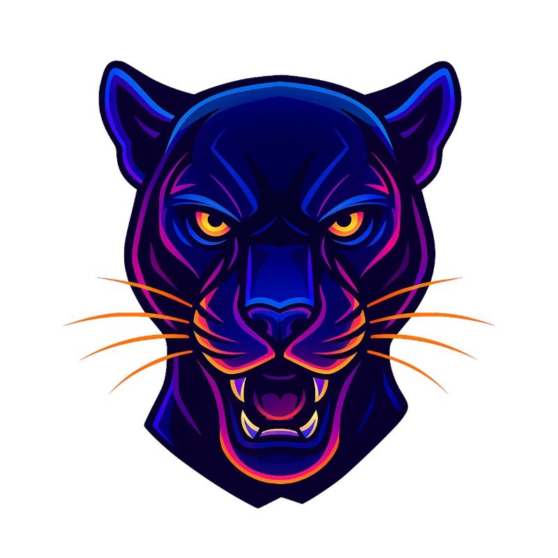 Neon Panther Head