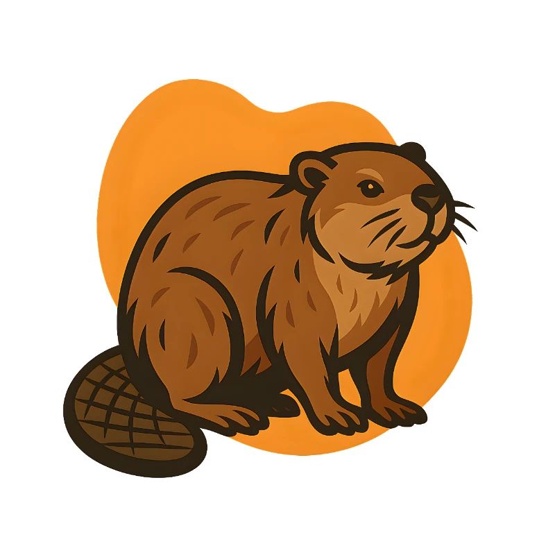 Biber auf orangefarbenem Hintergrund