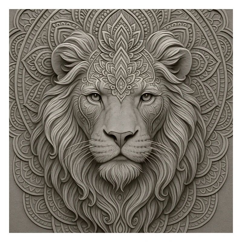 Motif du devant du mandala du lion