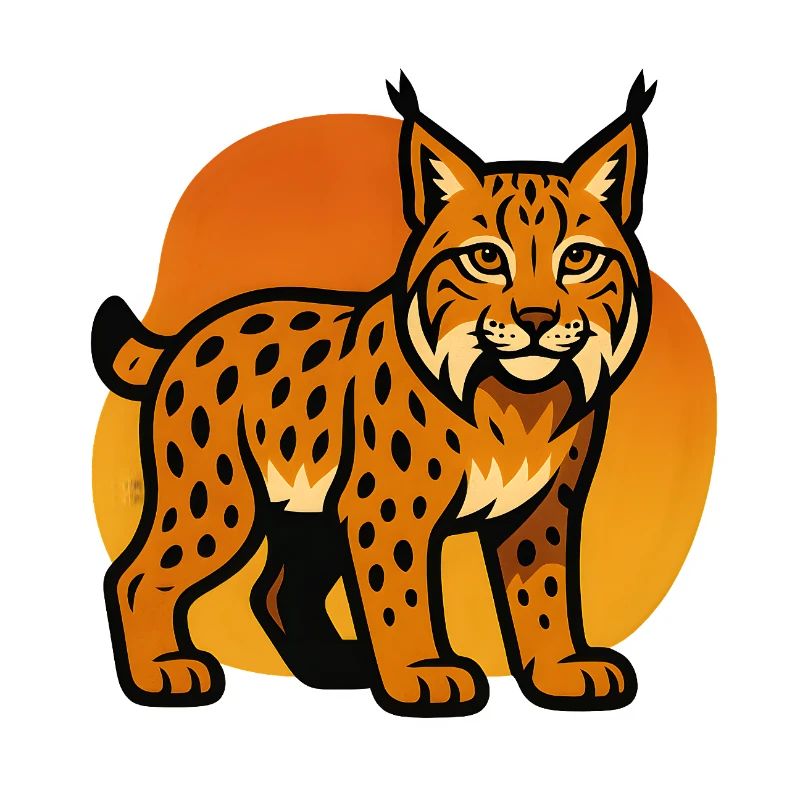Lynx in sunset shade