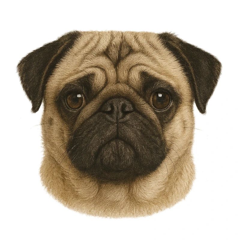 Pug Face Portrait Illustration