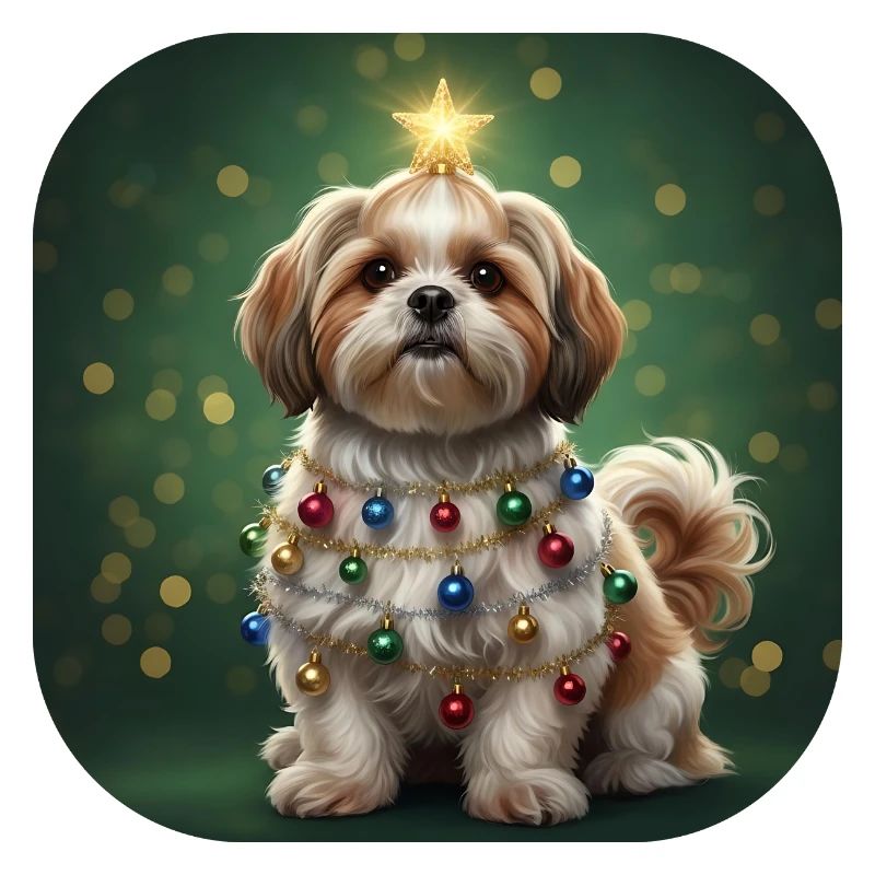 Chiot en guirlande de Noël