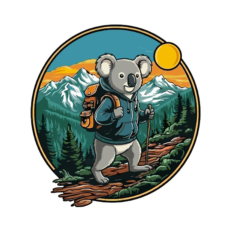 Camping de randonnée de Koala mignon