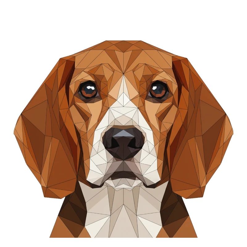 Portrait polygonal du Beagle