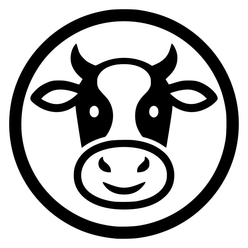 Icône du logo de tête de vache Minimaliste