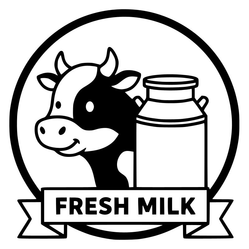 Logo vintage du lait de vache lait de vache