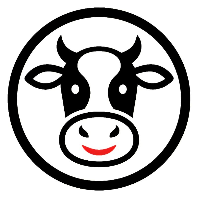 Kuh Kopf Logo Icon Comic Rund Vektor