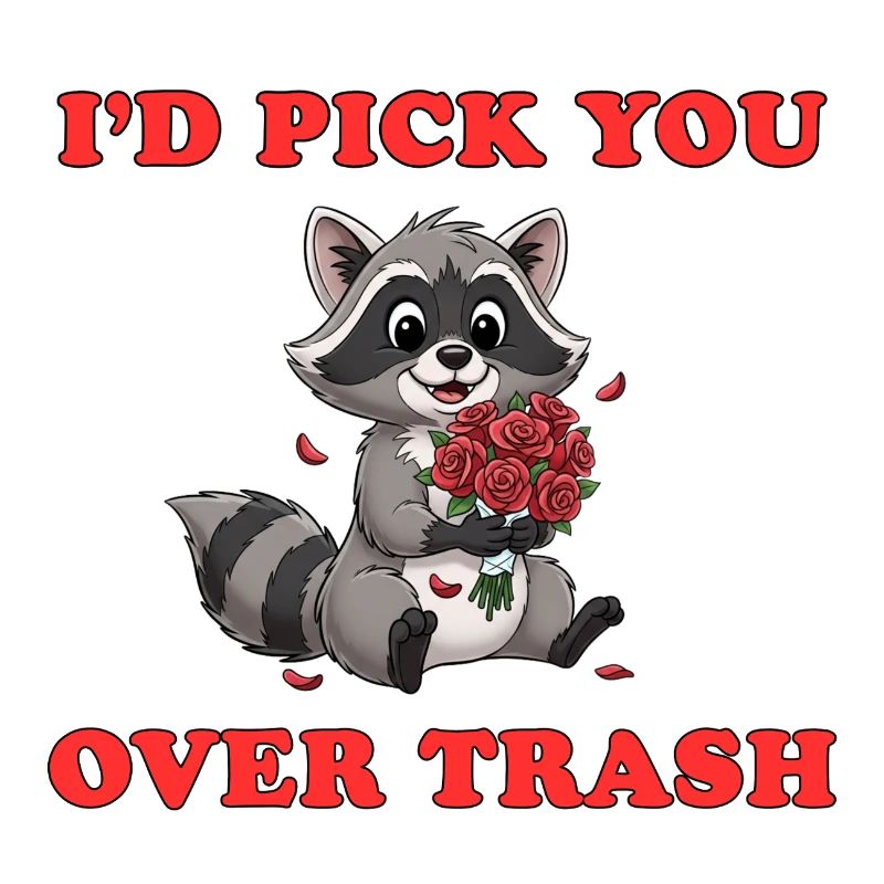 Je te choisirais plutôt que Trash - Raton laveur de dessins animés mignons