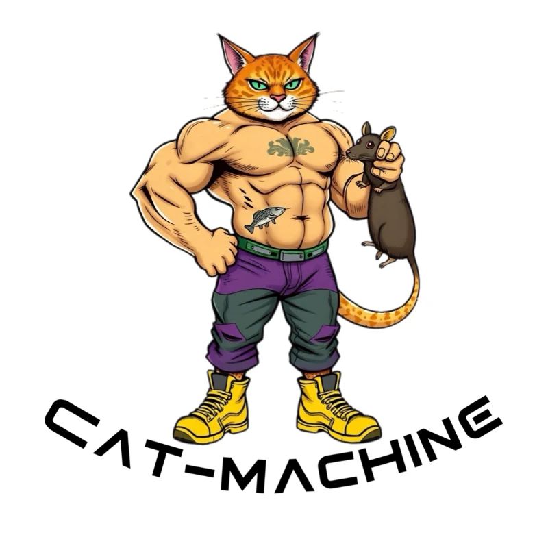 Héros musclé chat avec souris