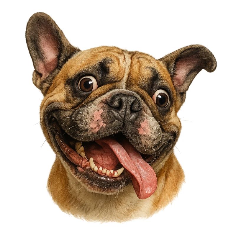 Tête de chien joyeuse avec langue