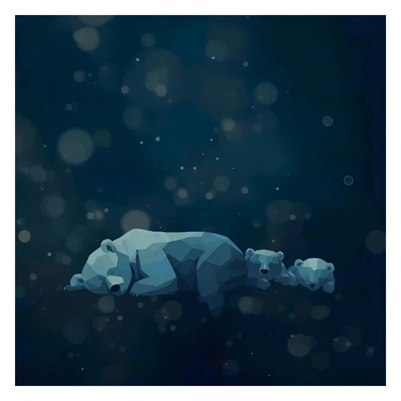 Blue Night Geometrische Eisbären
