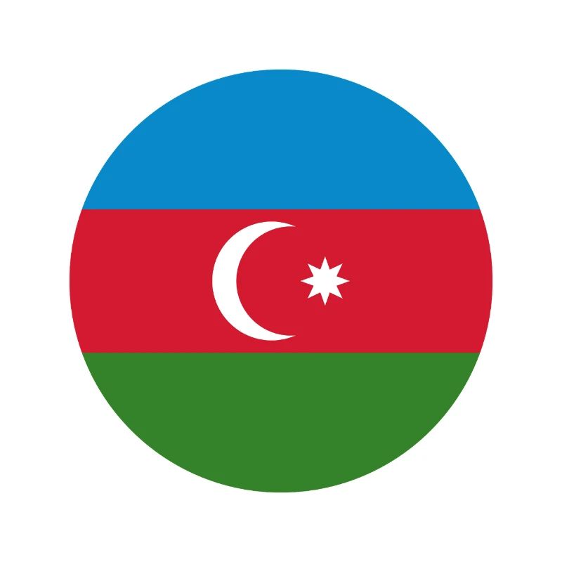 Azerbaijan round flag
