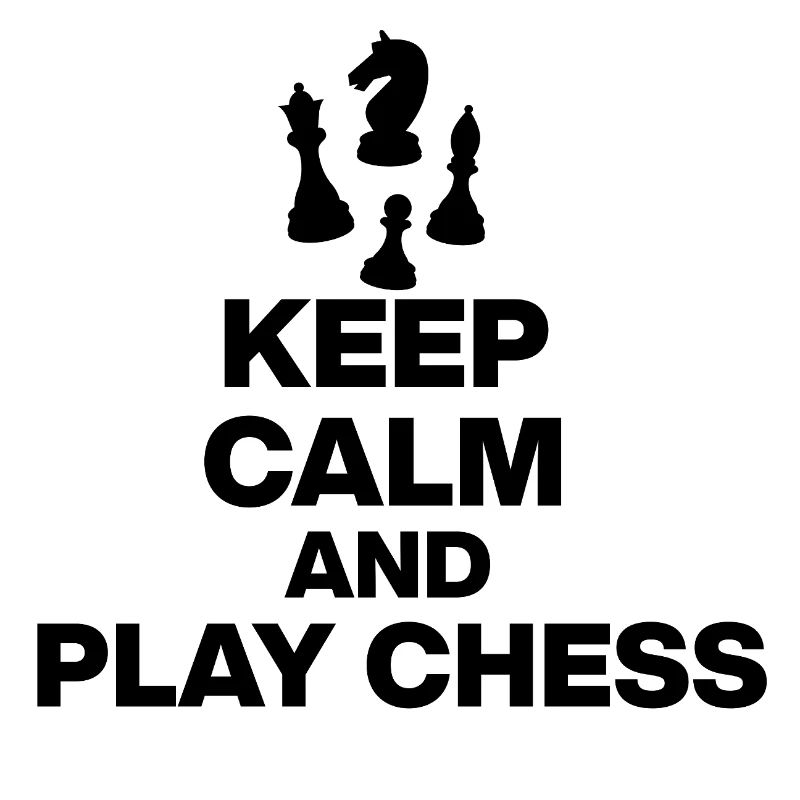 RESTE CALME ET JOUE AUX ÉCHECS ! JOUEUR D’ÉCHECS NOIR