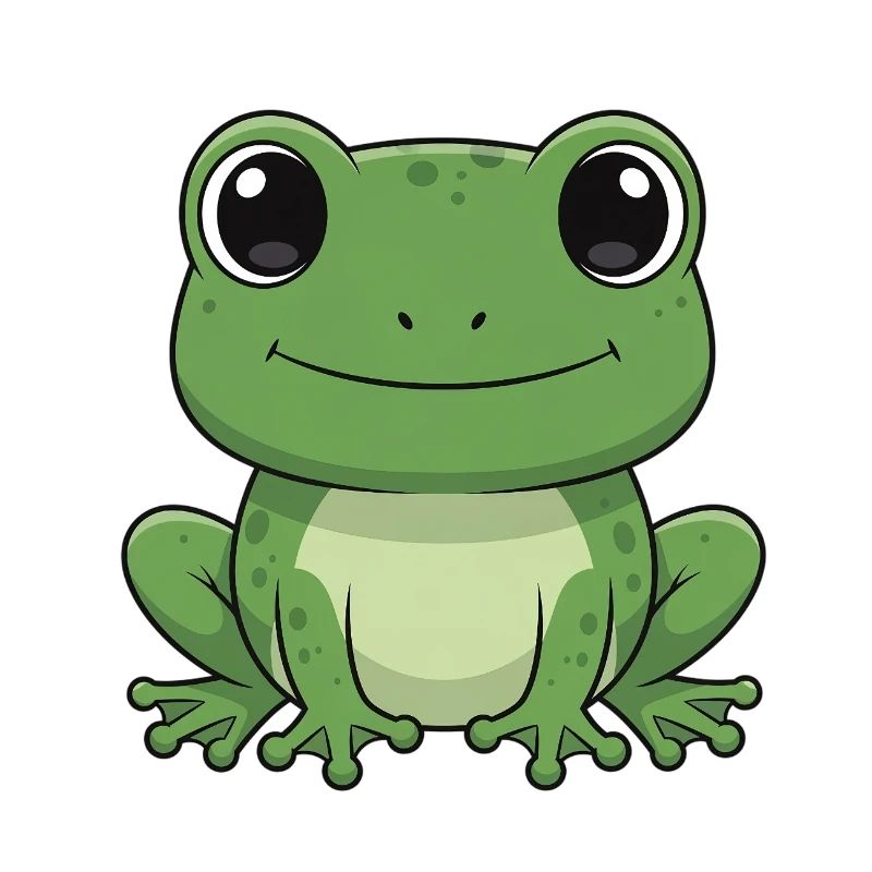 Dessin animé Grenouille Heureuse Vert