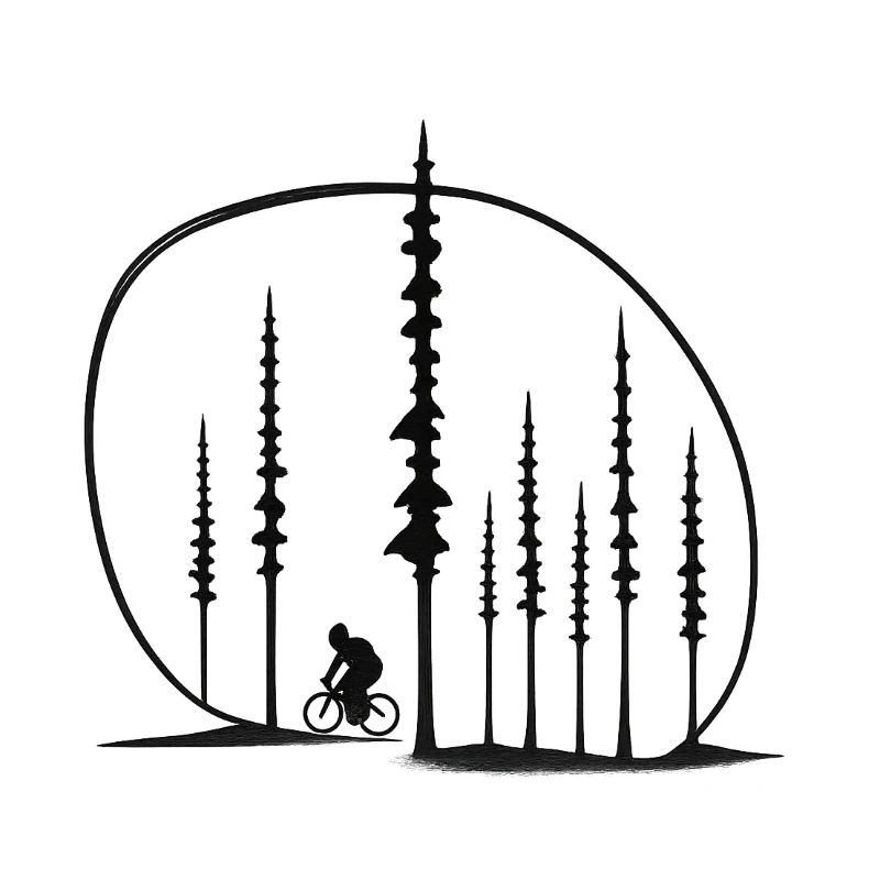 Forest Path Cyclist Silhouette Gift Idea Friends