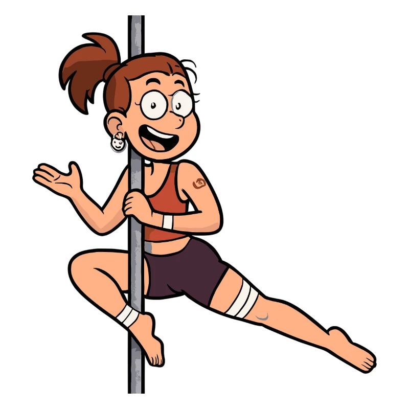 Dessin animé de pole dance – Danseur drôle
