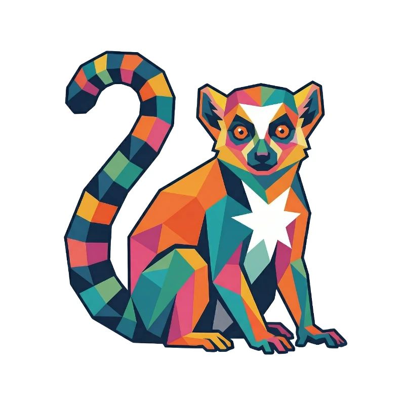 Farbenfrohes Lemurendesign