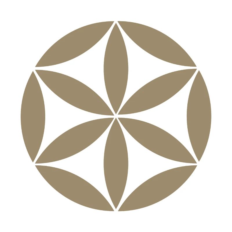 Taupe Geometric Flower Circle