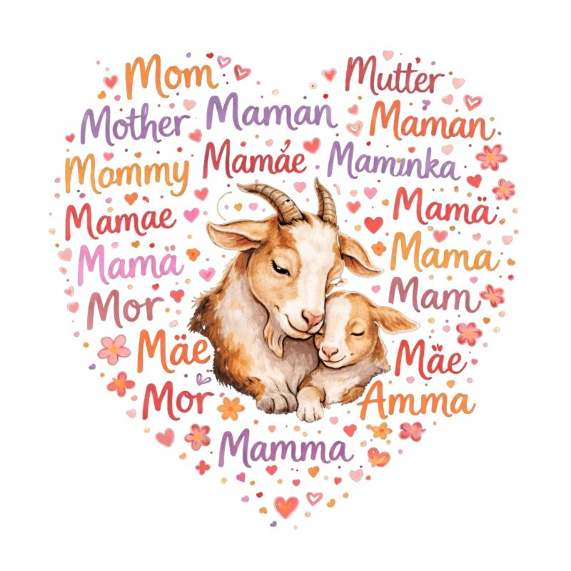 Ziegen Mama Herz – Muttertag Geschenk Ziege