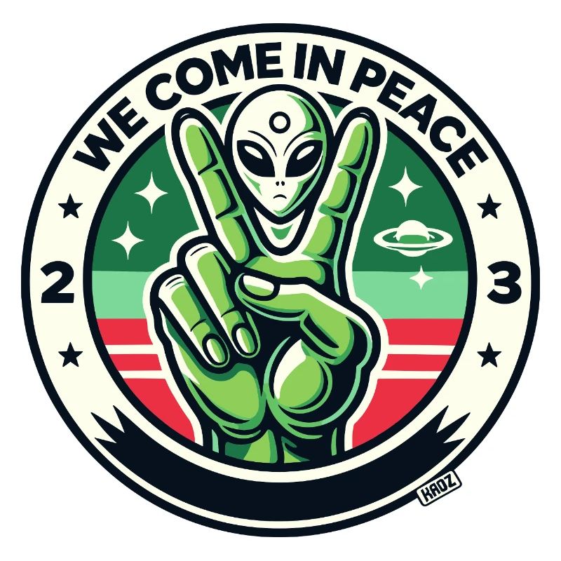Alien-Friedenszeichen-Abzeichen