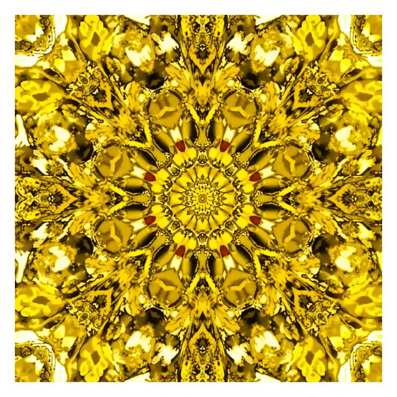 Yellow mandala radial pattern