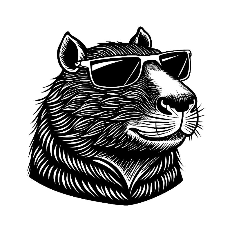 Capybara avec des lunettes de soleil