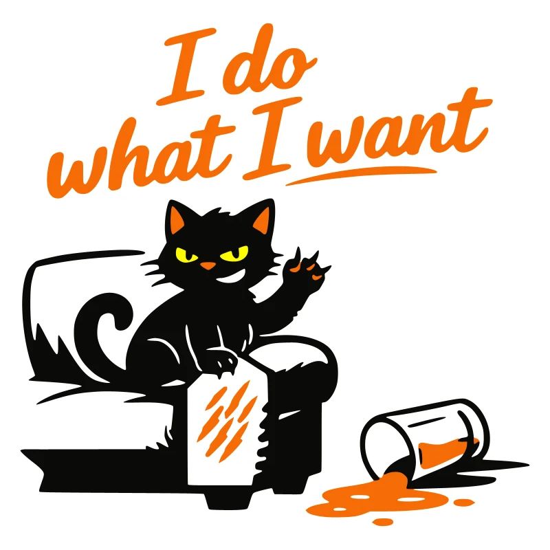 Freche schwarze Katze – Je fais ce que je veux