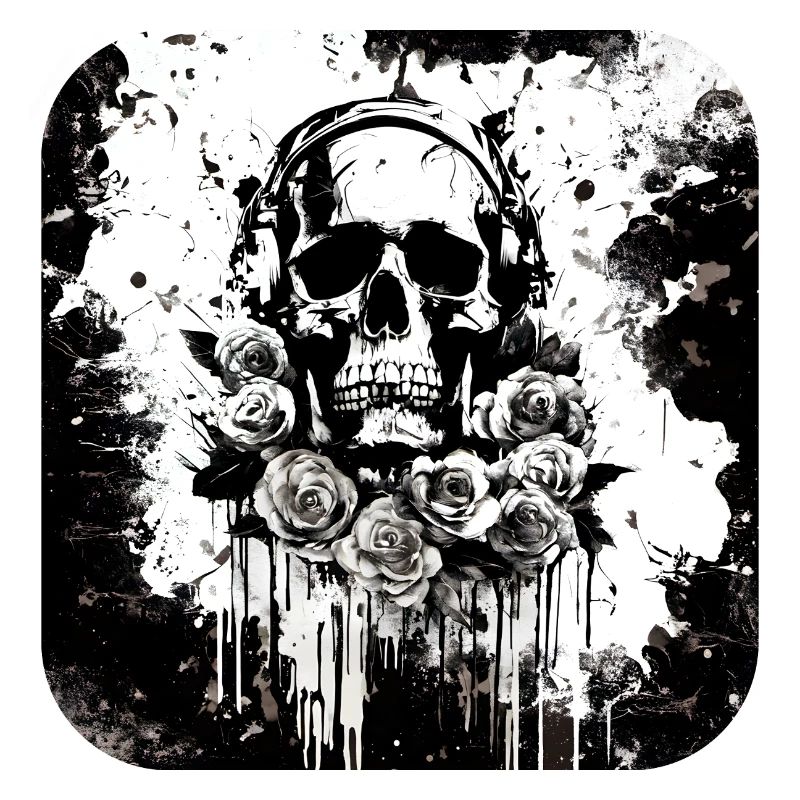 Roses crâne avec casque