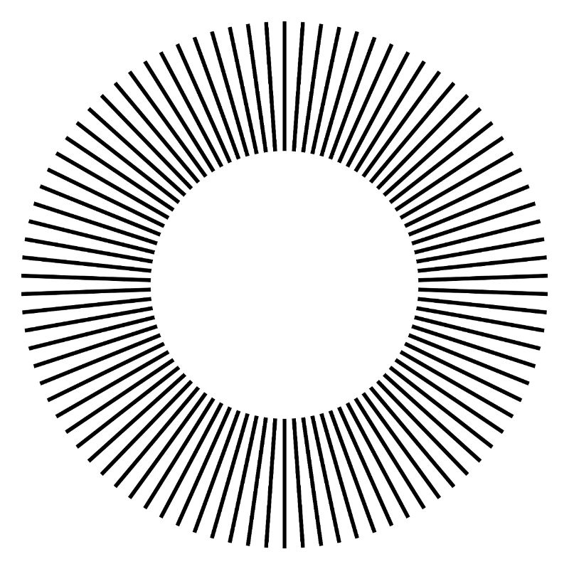 Conception de la composition des cercles de lignes