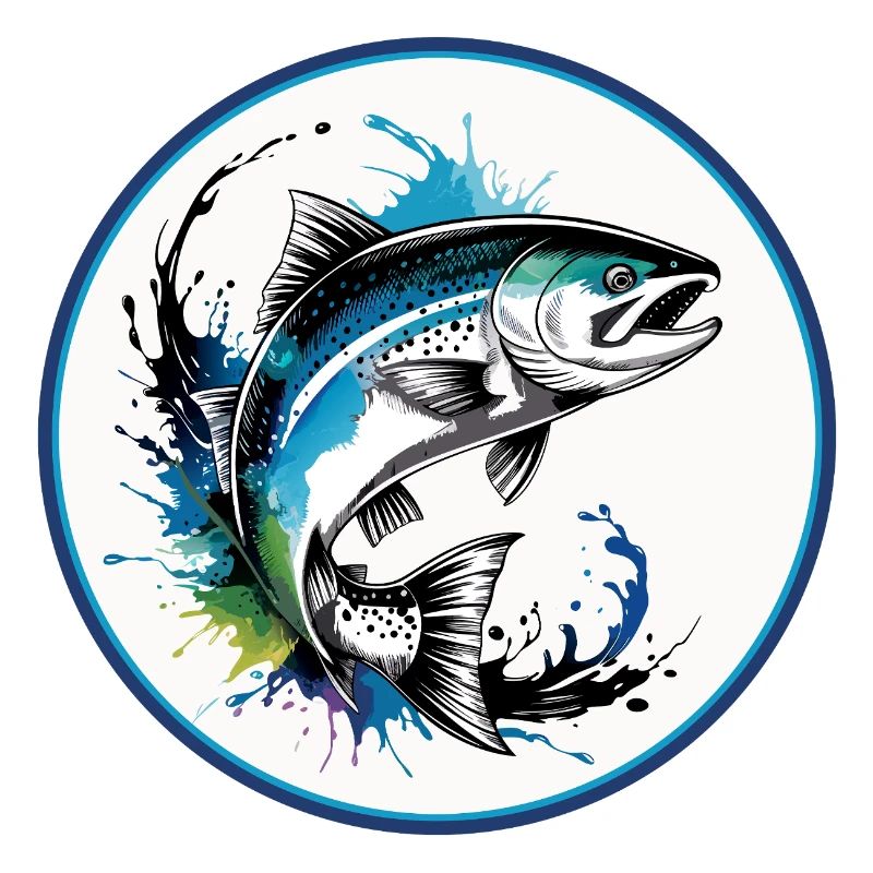 Springender Lachs