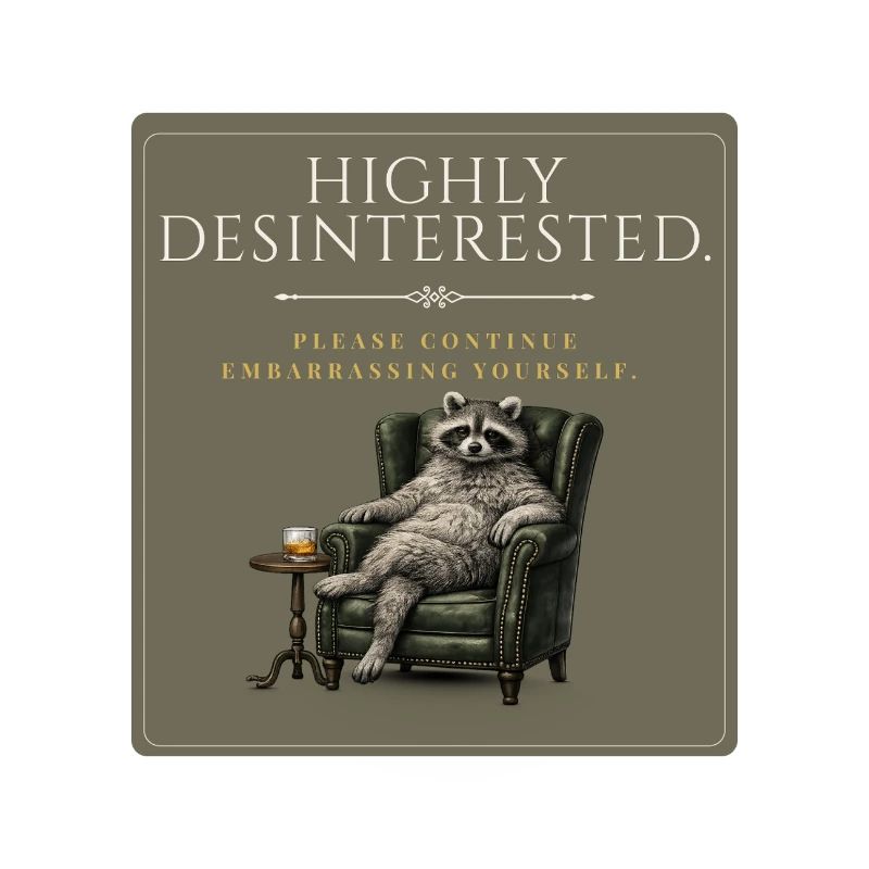 Highly Disinterested. – Sarcastic Raccoon Design
