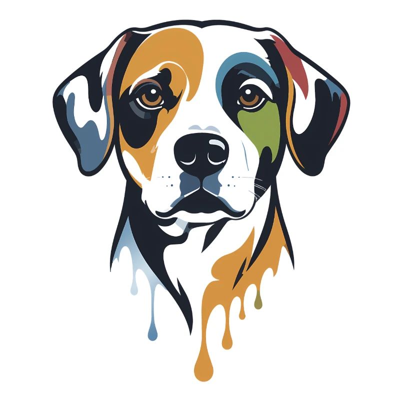 Portrait abstrait de chien - Âme colorée