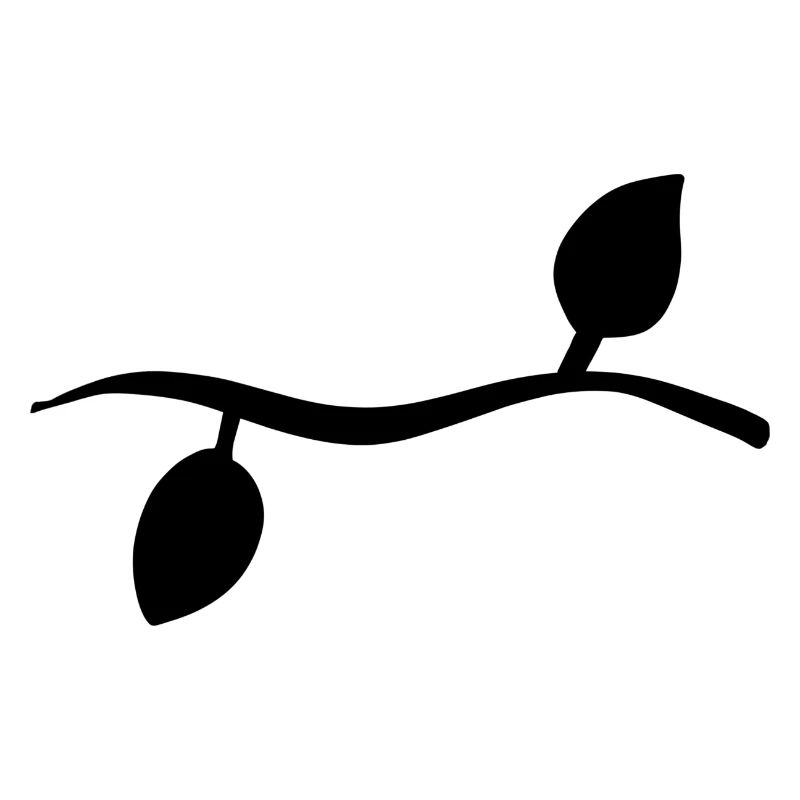 Deux feuilles ligne nature forme