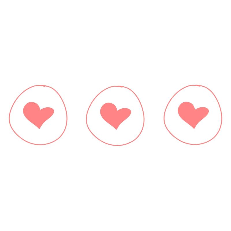 Heart Three Hearts Shape Circle Symbol Pink