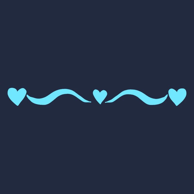 Blue Line Hearts Wave