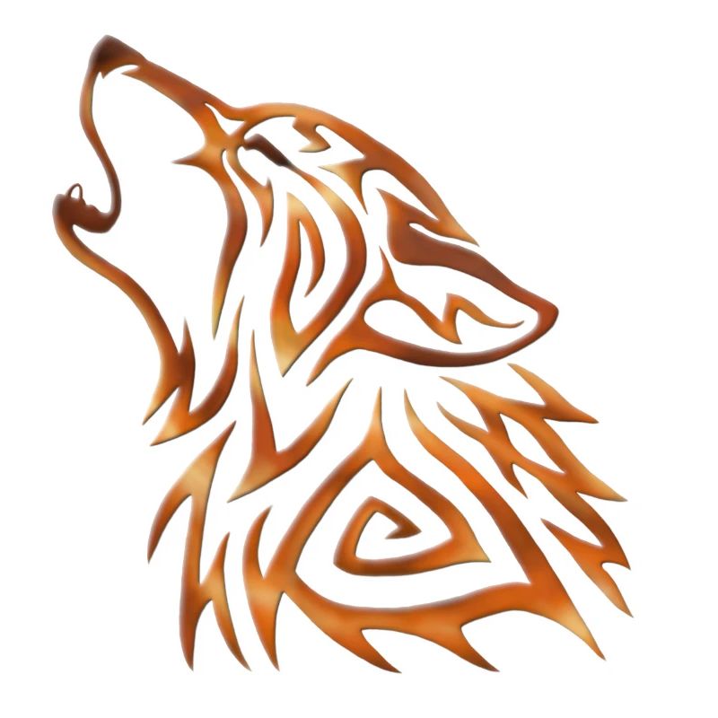Stammes-Wolf heult Kupferflamme
