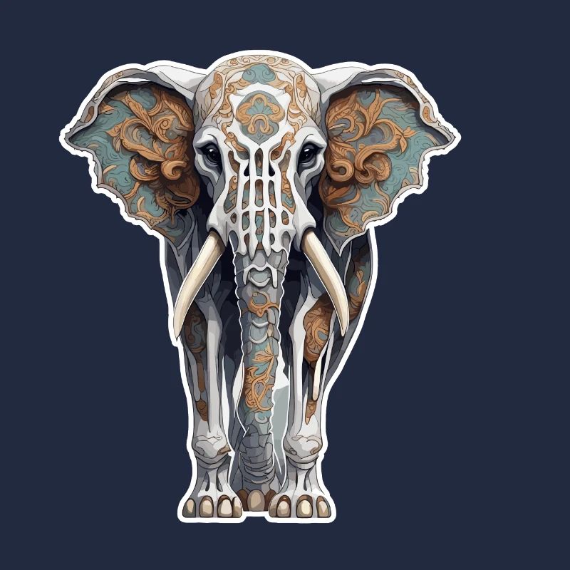 Elefant / Tier / Orientalisch / Blumen / Muster