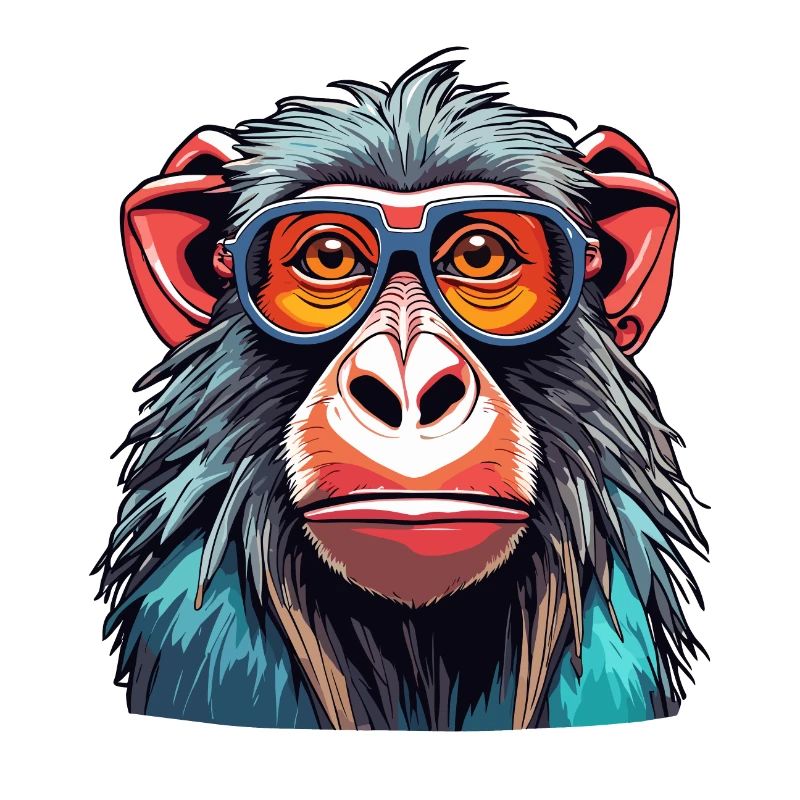 Affe / Tier / Zoo / Babian / Wild / Comic