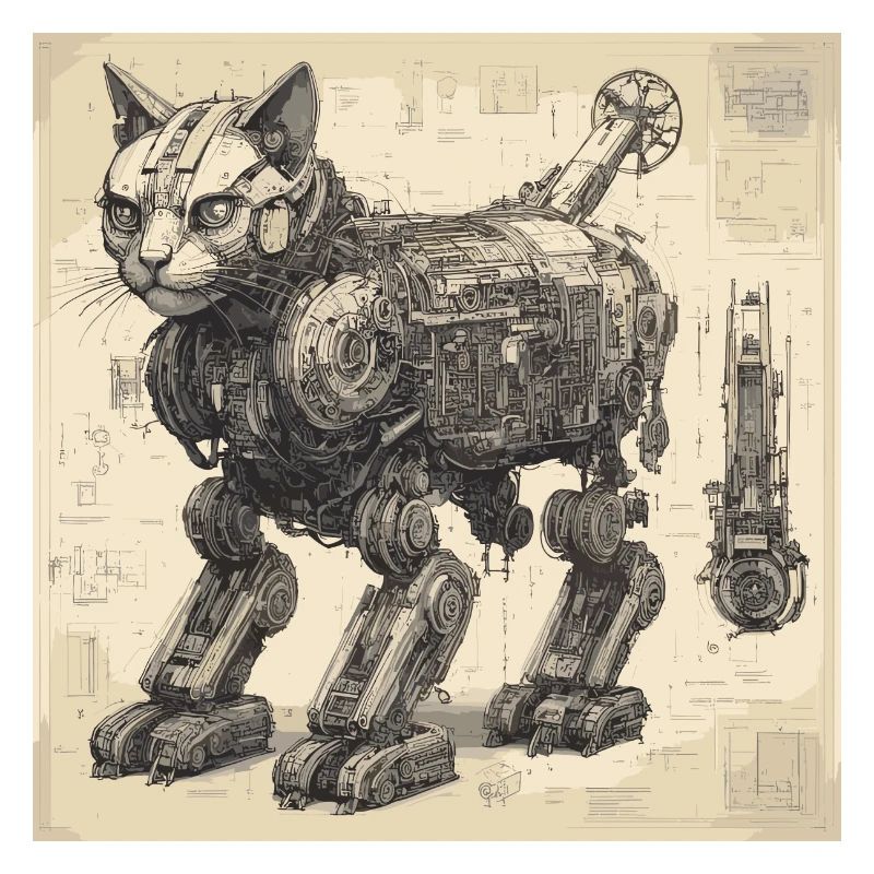 Plan / Sépia / Vintage / Rétro / Robot